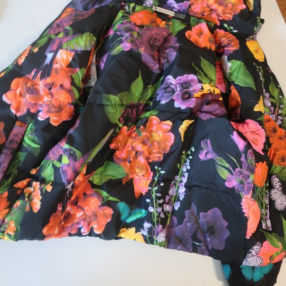 Alice + Olivia Durham Mult Butterfly Floral Down Reversible Puffer Jacket Coat S - Picture 14 of 14
